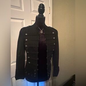 Cotton Candy Black Military Blazer